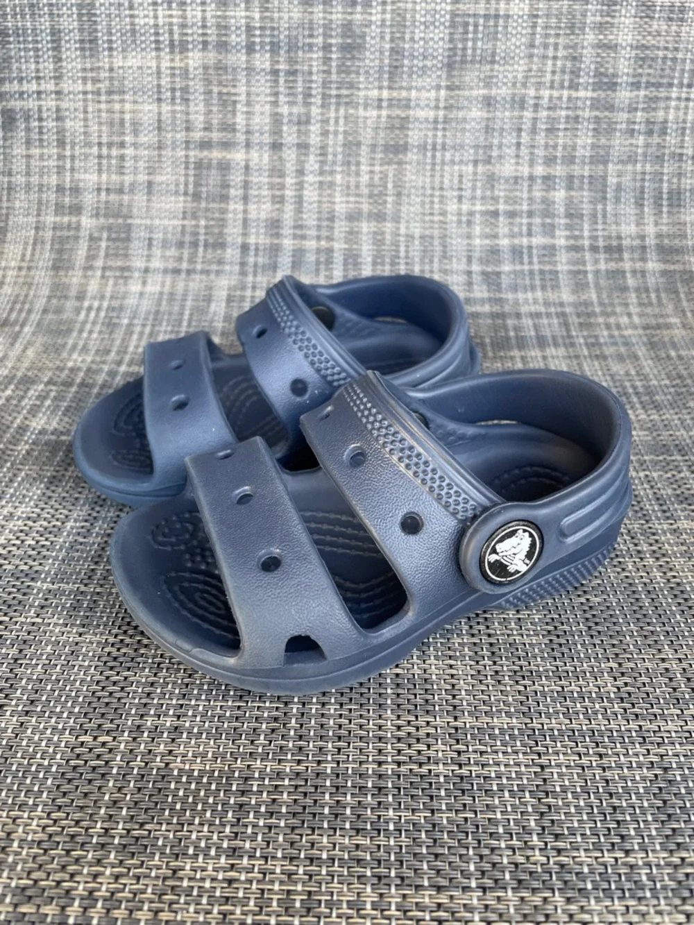 CROCS Easy-On Clogs sling back Sandals Navy Blue Summer Shoes infant size 5